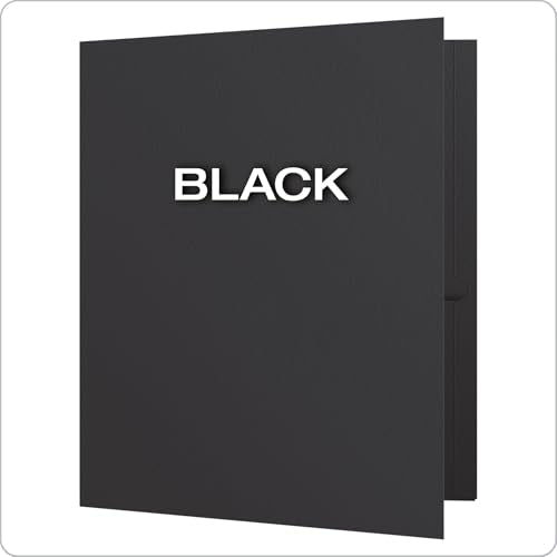 luxury Oxford Twin-Pocket Folders, Textured Paper, Letter Size, Black, Holds Collection