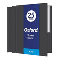luxury Oxford Twin-Pocket Folders, Textured Paper, Letter Size, Black, Holds Collection