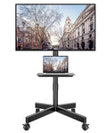 Minimalist BONTEC Rolling TV Stand with Tilt, Mobile