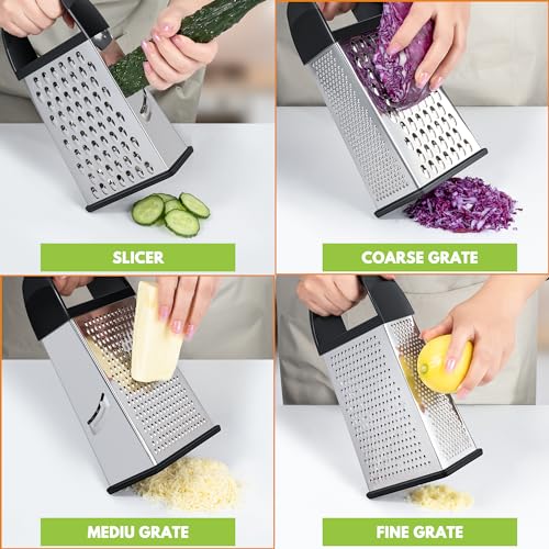 Urbanstrive Cheese Grater With Container Box Grater Stainless Steel Graters