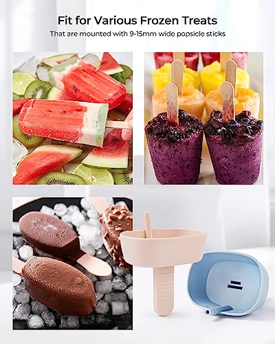 Modern 4Pack Drip-Free Silicone Popsicle Holders, AODISTUCE Popsicle Holder with Essentials